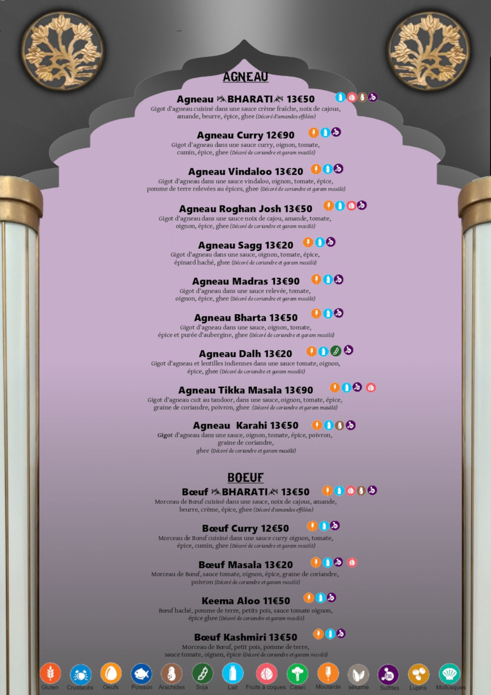 Carte Agneau Bœuf Bharati Flers
