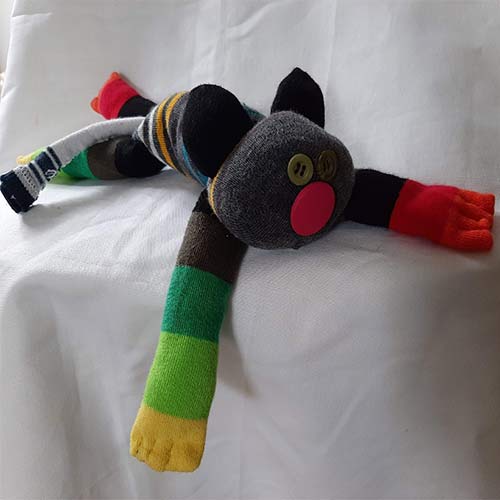 Doudou chaussette chat