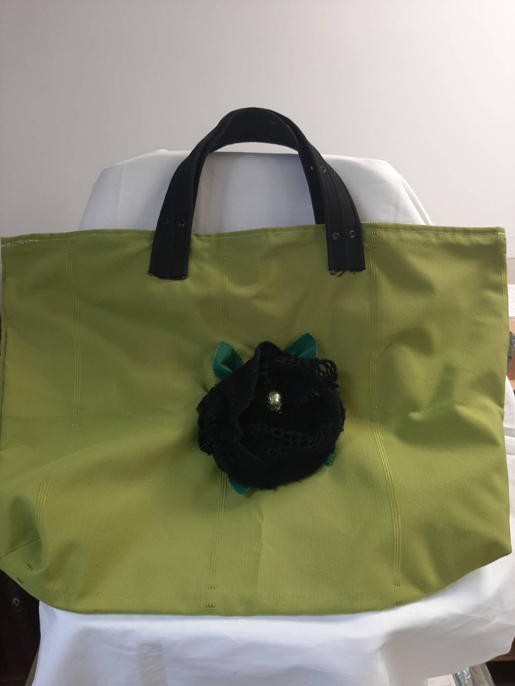 Sac cabas artisanal vert pomme