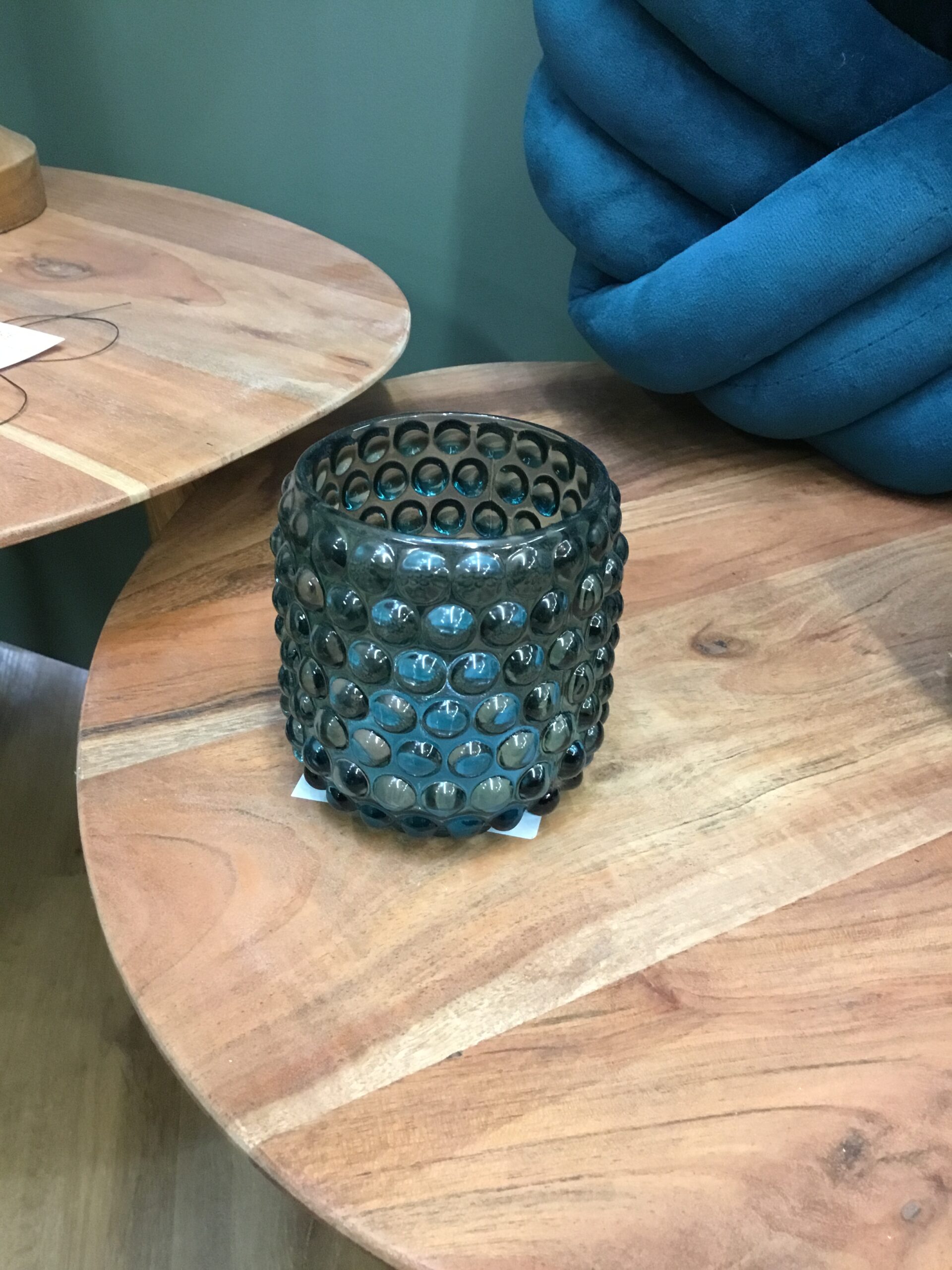 Photophore Palet Verre Pétrole