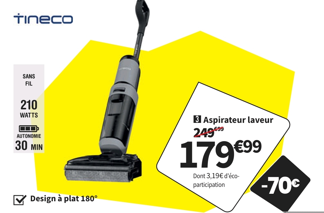 Bon Plan. Aspirateur Balai Rechargeable Tineco I5 Stretch Plus –