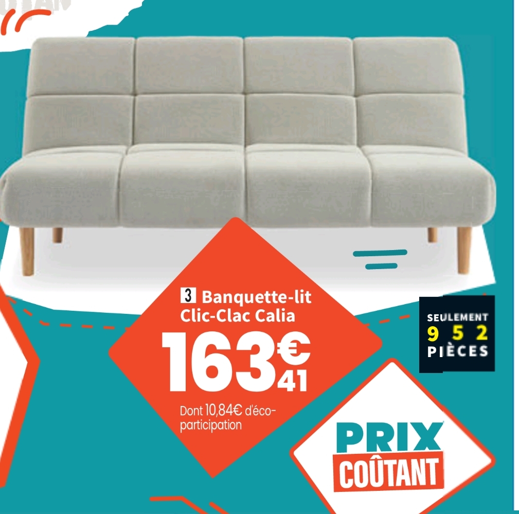 Banquette Lit Clic Clac Couchage Occasionnel Calia Beige > 24/08
