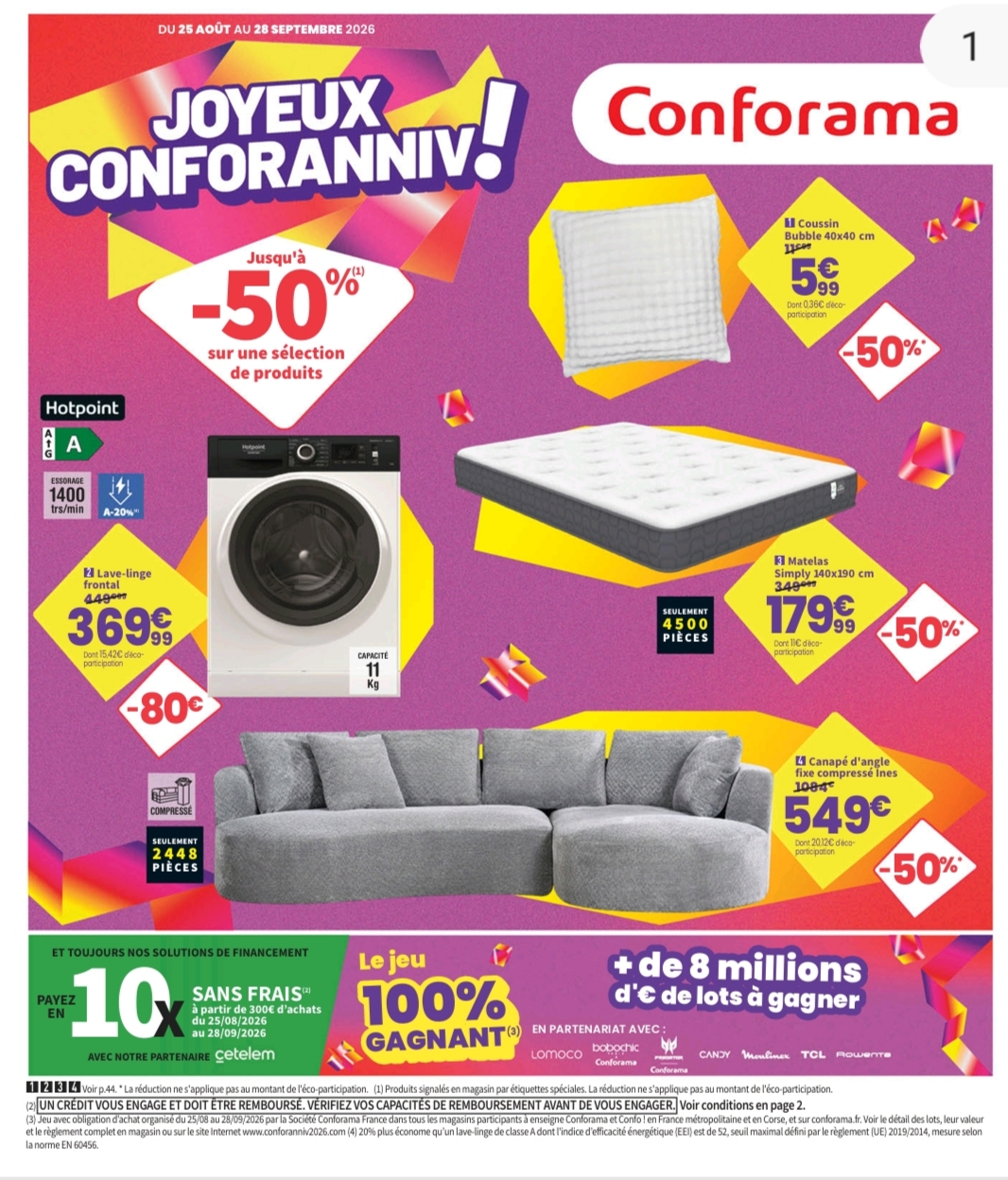 Catalogue Conforama « anniversaire »> 28/09/26