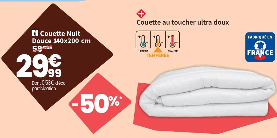 Couette 140×200 Cm Nuit Douce