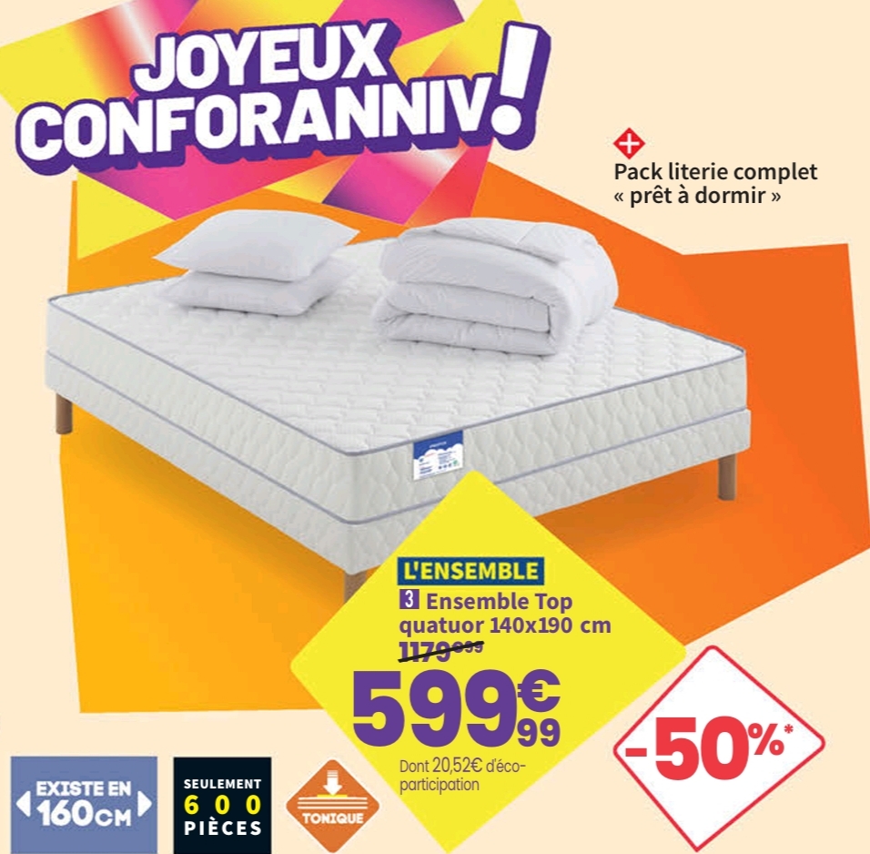 Ensemble Matelas Et Sommier 140×190 Cm Ressorts Ensachés Merinos Top Quatuor Soutien Ferme > 28/09