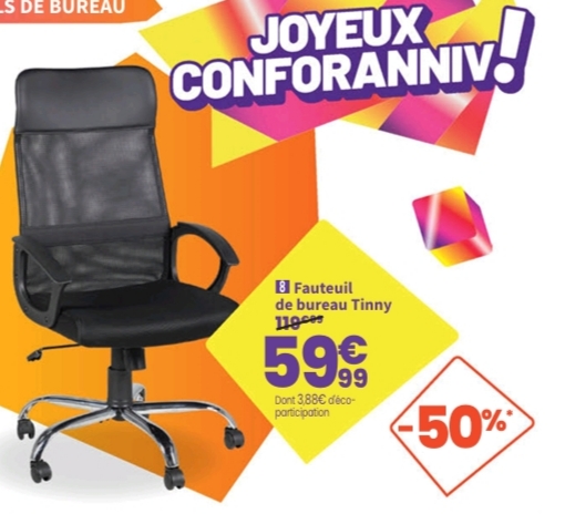 Fauteuil De Bureau Tinny Avec Assise Réglable En Hauteur > 28/09