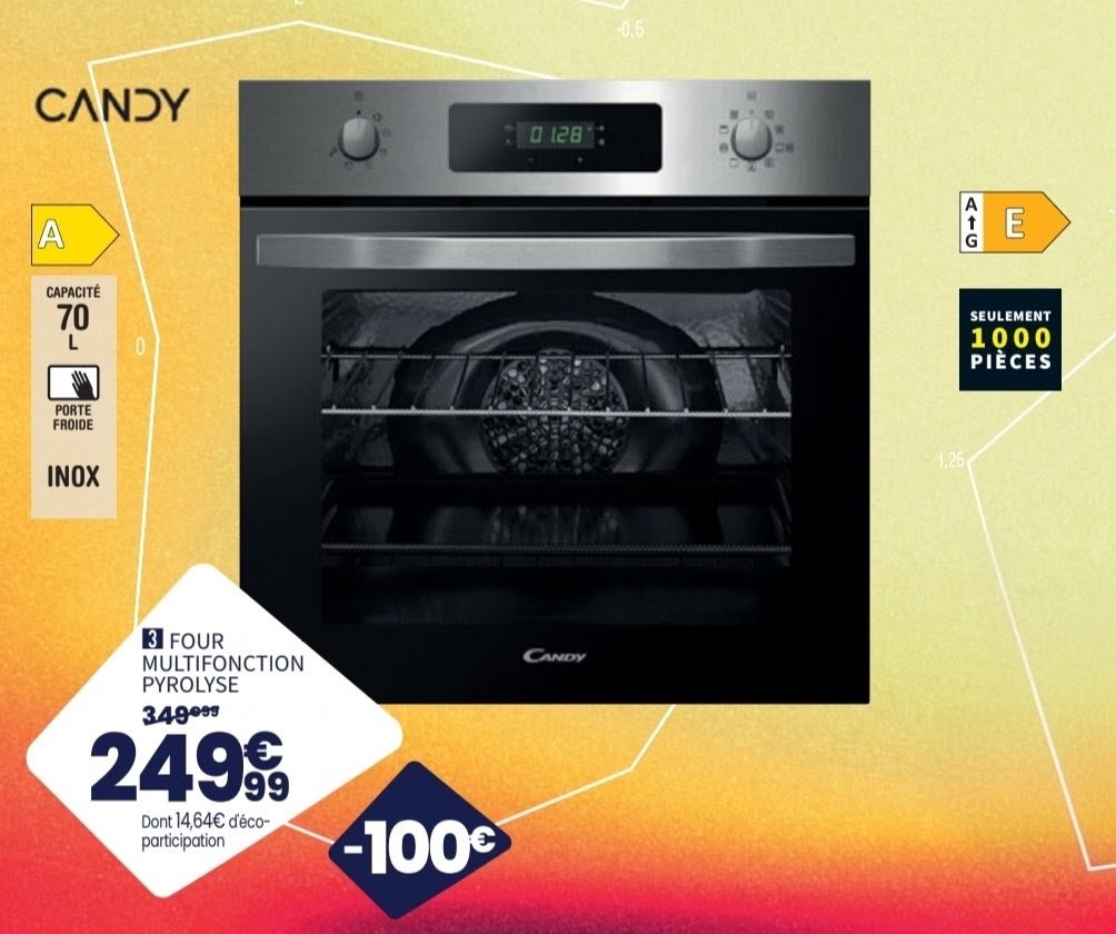Four Multifonction Pyrolyse Candy F Idcp X696 – 70 Litre(s)