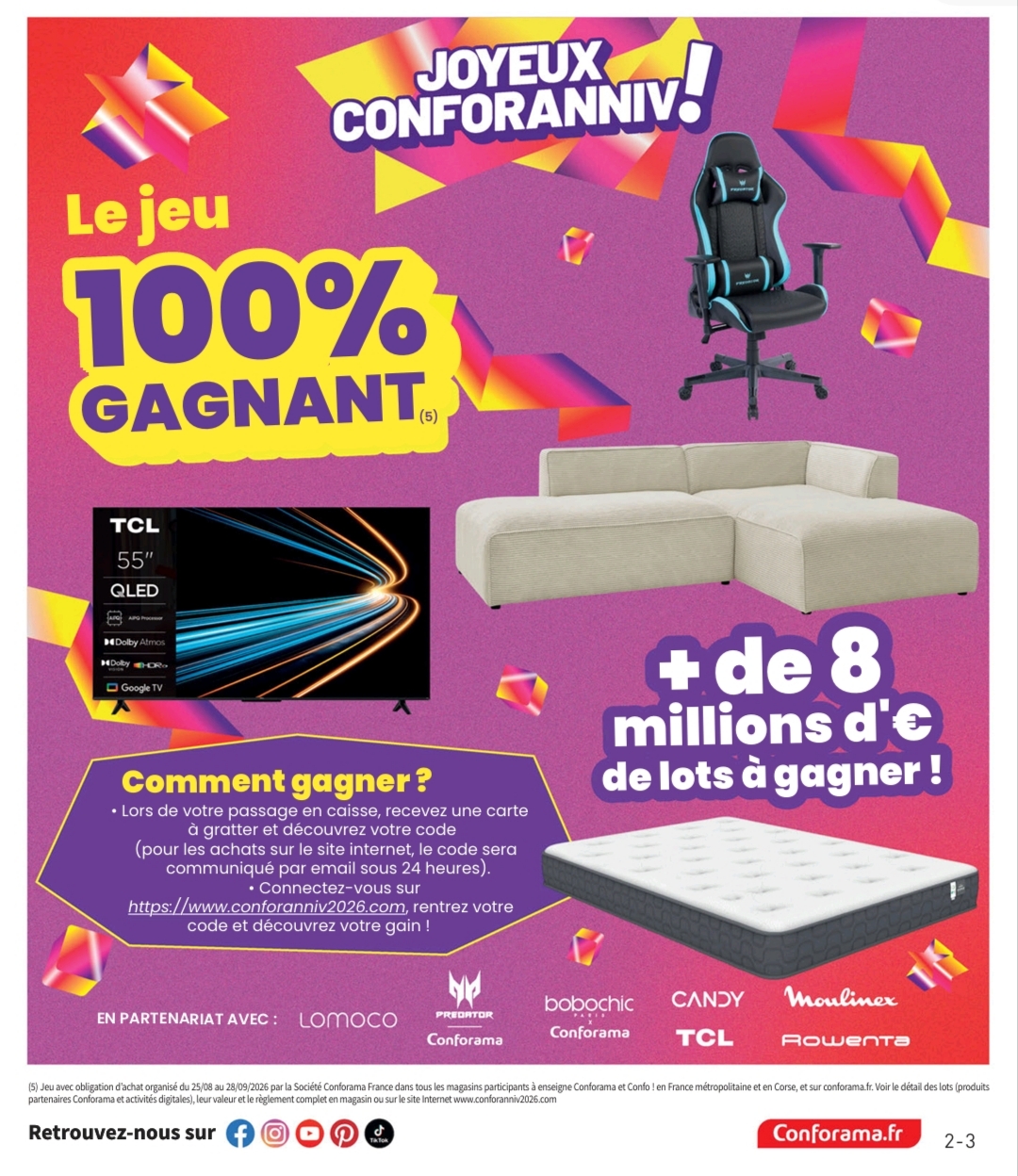 Jeu Anniversaire Conforama