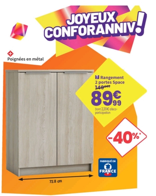 Rangement Bas Space Coloris Chêne. > 28/09