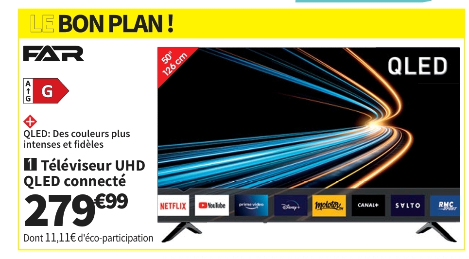 Téléviseur Qled Far Ql50ch262s – Uhd 4k 50 Pouces. > 26/10