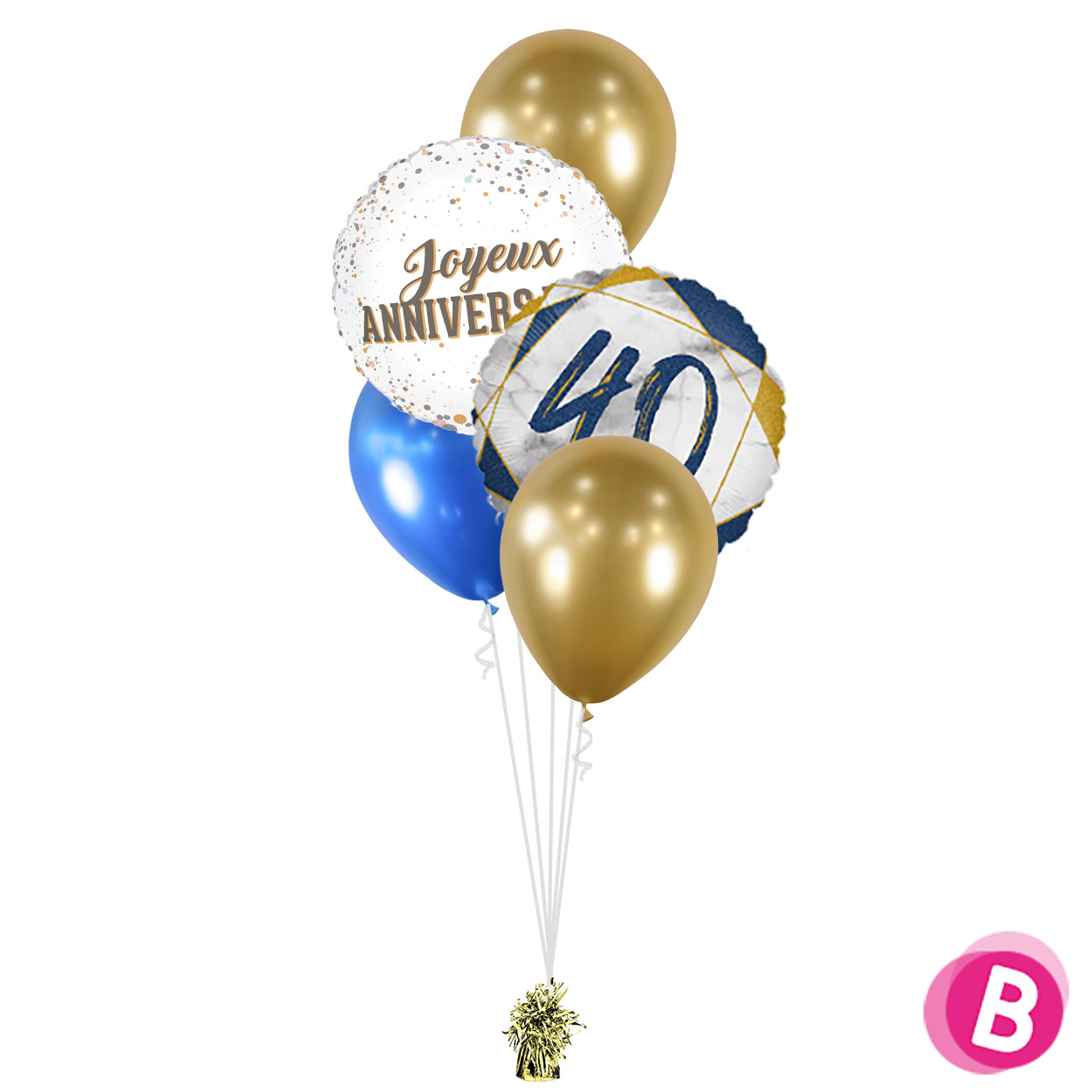 Bouquet Déco 40 – Bleu Et Or