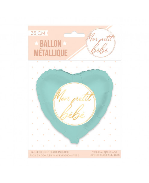 Ballon Cœur Baby Shower Garçon