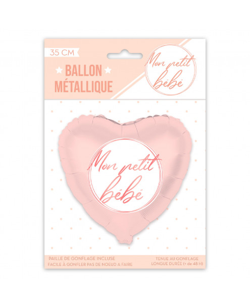 Ballon Cœur Baby Shower Fille