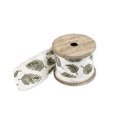 Ruban Lin Feuilles Tropicales