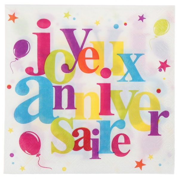 Serviette Joyeux Anniversaire