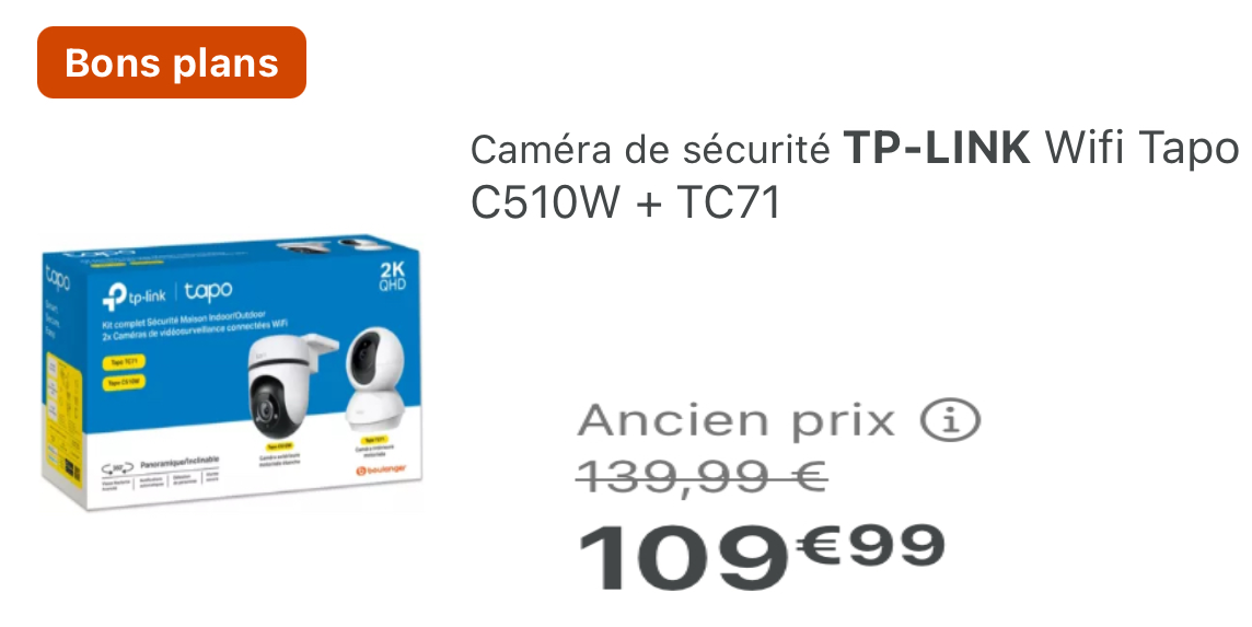 Caméra De Sécurité Tp-link Wifi Tapo
