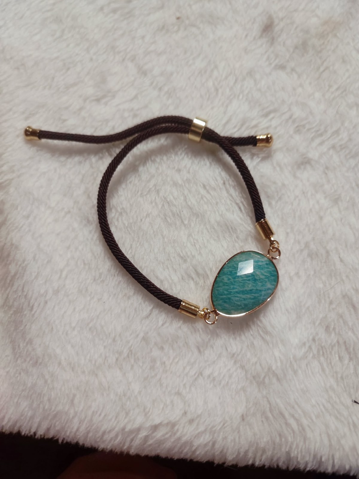 Bracelet Cordon Réglable Amazonite Pérou A