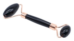 Double Rouleau De Massage Obsidienne Noire