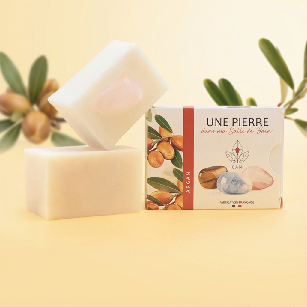 Savon Artisanal Aux Pierres Minérales Naturelles – Parfum Argan