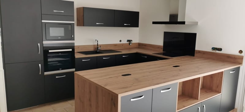 Cuisine Noir Et Chêne Cosy