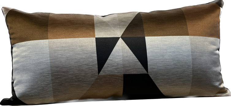 Coussin Long Géométrique Noir Et Bronze