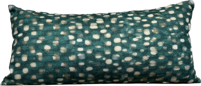 Coussin Long Bleu à Pois