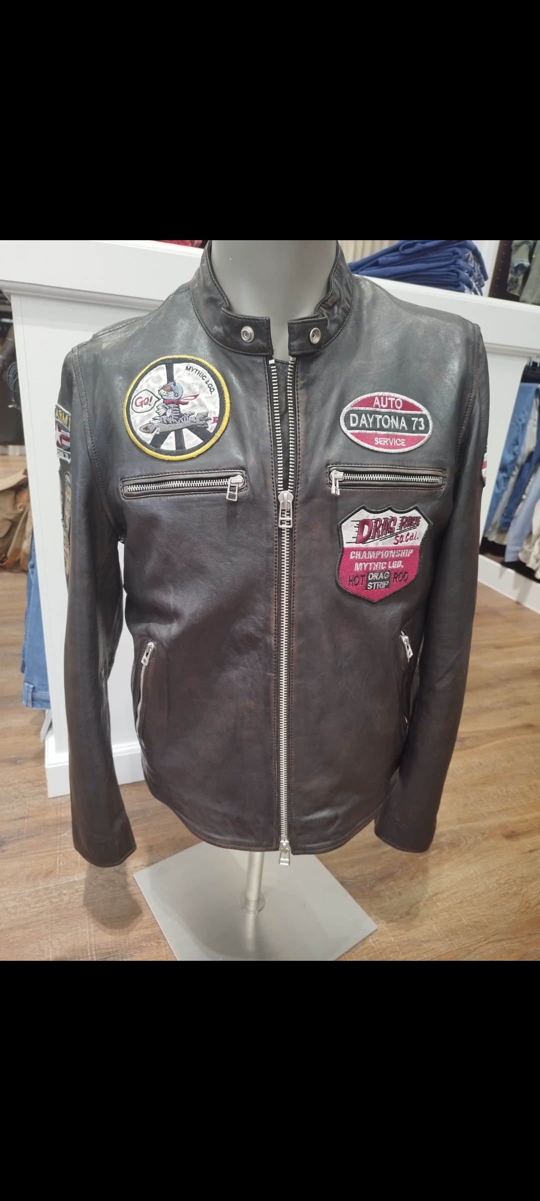 Blouson Cuir Noir Daytona 73 Homme